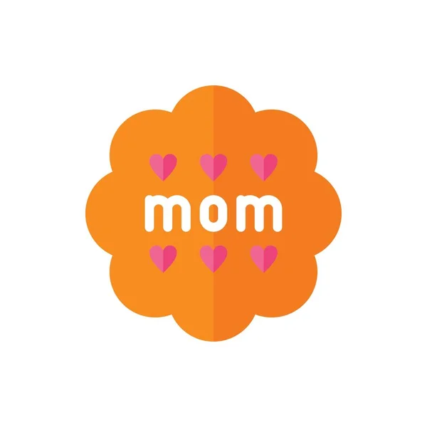 Anneler Günü Rozeti, Madalya Düz Simge Logosu İllüstrasyon Vektörü izole edildi. Anneler Günü İkon Seti kutlu olsun. Web Tasarımı, Logo, Uygulama ve İşinizi Geliştirmek İçin Uygun.