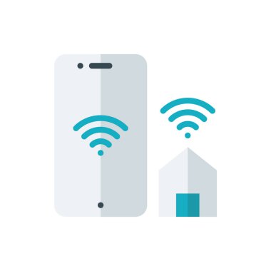 Basit vektör çizimi cep telefonu ve ev iletişimi