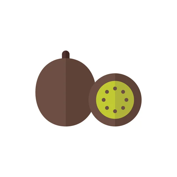 Kiwi Düz Simge Logosu Çizim Vektörü izole edildi. Meyve ve Sağlıklı Yiyecek Simgesi. Web Tasarımı, Logo, Uygulama ve İşinizi Geliştirmek İçin Uygun.