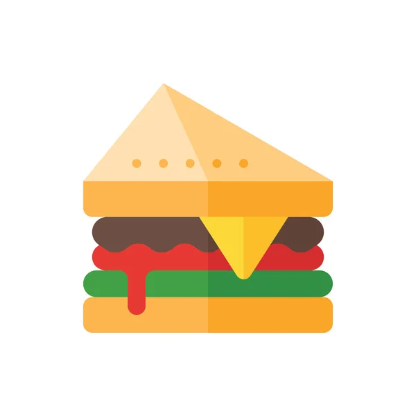 Sandviç Düz Simgesi Logo Çizim Vektörü izole edildi. Fast Food ve Restoran Simgesi. Web Tasarımı, Logo, Uygulama ve İşinizi Geliştirmek İçin Uygun.