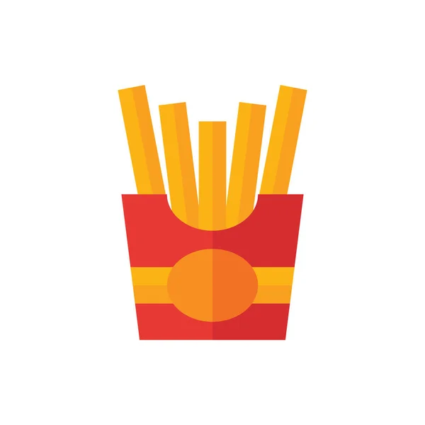 Patates kızartması düz simge logosu yansıtma vektörü izole edildi. Fast Food ve Restoran Simgesi. Web Tasarımı, Logo, Uygulama ve İşinizi Geliştirmek İçin Uygun.
