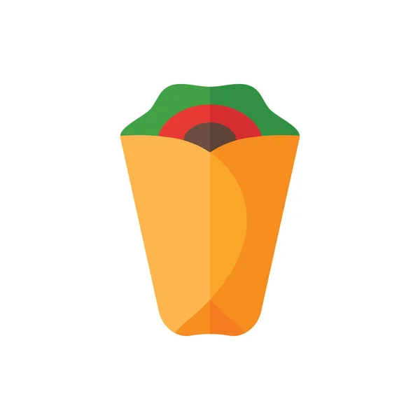 Doner Düz Kebap Simge İllüstrasyon Vektörü izole edildi. Fast Food ve Restoran Simgesi. Web Tasarımı, Logo, Uygulama ve İşinizi Geliştirmek İçin Uygun.