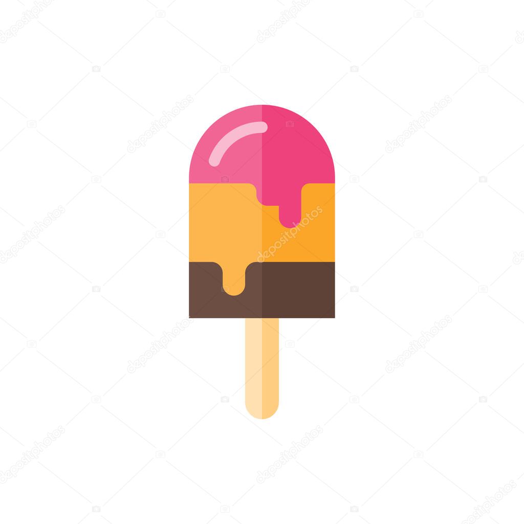 Popsicle Flat Icon Logo Illustration Vector Isolated. Fast Food and Restaurant Icon-Set. Suitable for Web Design, Logo, App, and Upscale Your Business.