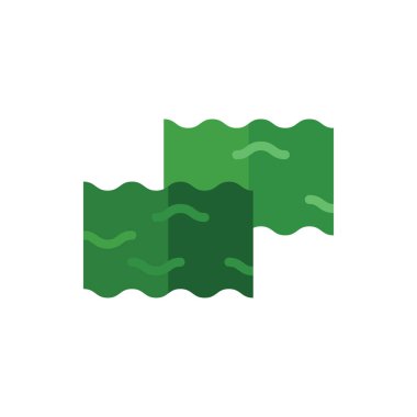 Nori, Seaweed Düz Simge Logosu İllüstrasyon Vektörü izole edildi. Japon Gıda ve Restoran Simgesi. Web Tasarımı, Logo, Uygulama ve İşinizi Geliştirmek İçin Uygun.