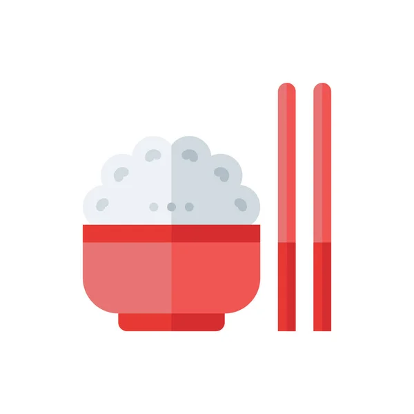 Japonská Rýže Ploché Ikona Logo Ilustrační Vektor Izolovaný Japonské Jídlo — Stockový vektor
