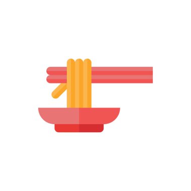 Ramen, Noodle, Udon, Miso Düz Simge Logo Çizim Vektörü izole edildi. Japon Gıda ve Restoran Simgesi. Web Tasarımı, Logo, Uygulama ve İşinizi Geliştirmek İçin Uygun.