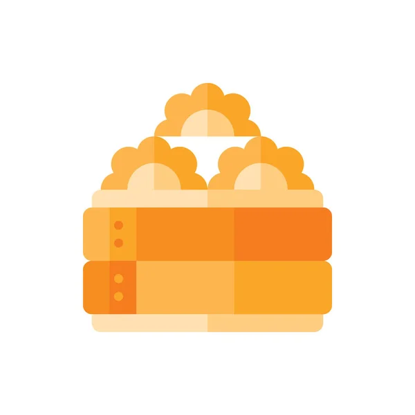 Gyoza, Jiaozi Düz Simge İfade Vektörü izole edildi. Çin Gıda ve Restoran Simgesi. Web Tasarımı, Logo, Uygulama ve İşinizi Geliştirmek İçin Uygun.