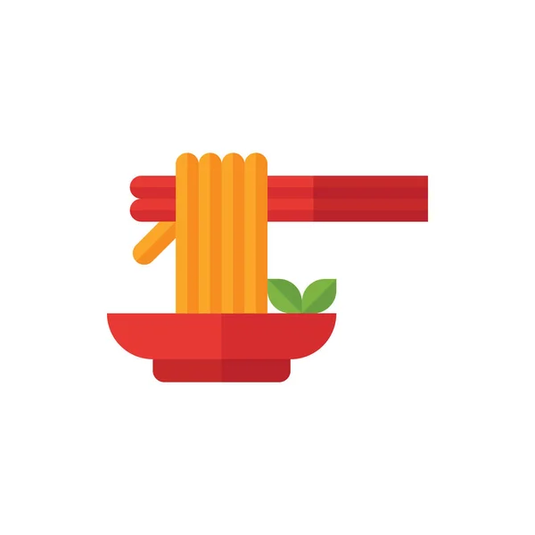 Çin Erişte Düz Simgesi Logo İllüstrasyon Vektörü izole edildi. Çin Gıda ve Restoran Simgesi. Web Tasarımı, Logo, Uygulama ve İşinizi Geliştirmek İçin Uygun.