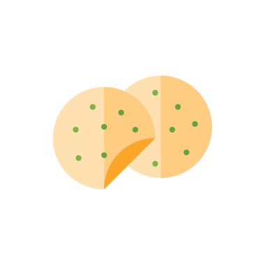 Cong You Bing Düz Simge İllüstrasyon Vektörü izole edildi. Çin Gıda ve Restoran Simgesi. Web Tasarımı, Logo, Uygulama ve İşinizi Geliştirmek İçin Uygun.