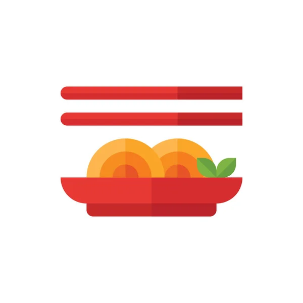 Çin Erişte Düz Simgesi Logo İllüstrasyon Vektörü izole edildi. Çin Gıda ve Restoran Simgesi. Web Tasarımı, Logo, Uygulama ve İşinizi Geliştirmek İçin Uygun.