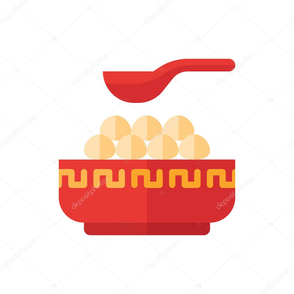 Chinese Noodle Flat Icon Logo Illustration Vector Isolated. Chinese Food and Restaurant Icon-Set. Suitable for Web Design, Logo, App, and Upscale Your Business.
