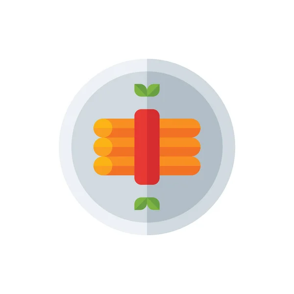 Enchilada, Spring Roll Düz Simge İllüstrasyon Vektörü izole edildi. Meksika Gıda ve Restoran Simgesi. Web Tasarımı, Logo, Uygulama ve İşinizi Geliştirmek İçin Uygun.