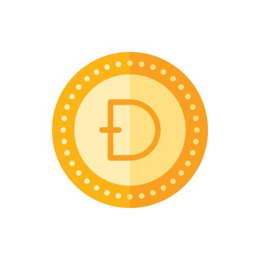 Dogecoin, Coin Flat Icon Logo Illustration Vector Isolated. Bitcoin, Cryptocurrency, and Mining Icon-Set. Suitable for Web Design, Logo, App, and Upscale Your Business.