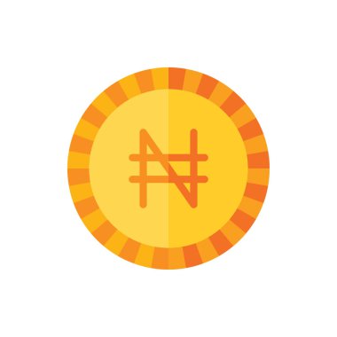 Nijerya Naira, Para, Sikke Düz Simge Logosu Çizim Vektörü izole edildi. Finans ve Para Birimi Simgesi Ayarları. Web Tasarımı, Logo, Uygulama ve İşinizi Geliştirmek İçin Uygun.