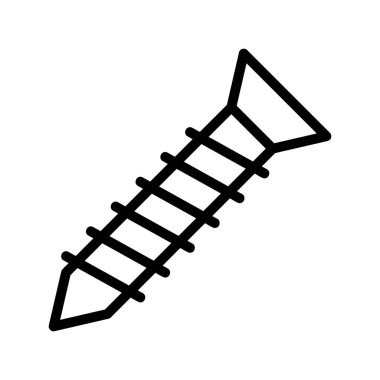 Ayrıntılı çizgi sanat siyah vida simgesi