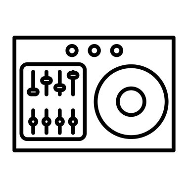 DJ Equalizer Vektör Satır Simgesi Tasarımı