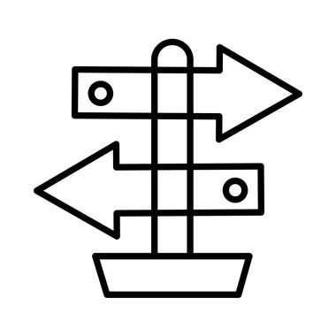 Yönlü İşaret Vektör Satırı Simgesi Tasarımı