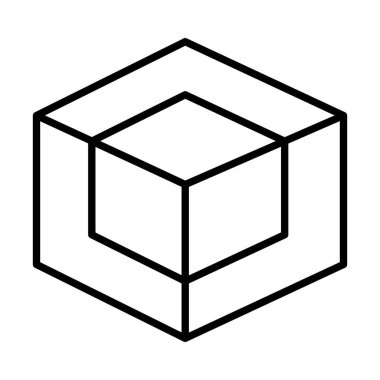 Küp Vektör Satırı Simge Tasarımı