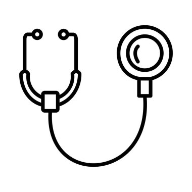 Stetoskop Vektör Satırı Simge Tasarımı