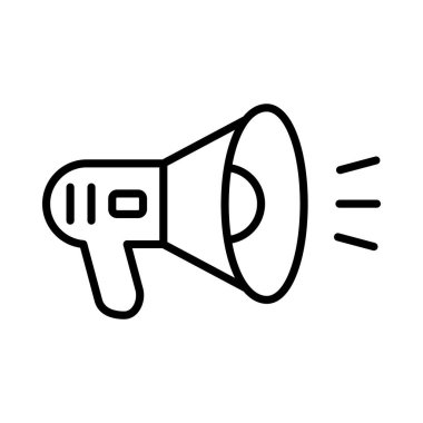 Yüksek Sesli Sözcü Vektör Satırı Simge Tasarımı