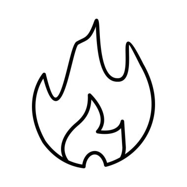 Ateş Vektörü Satırı Simge Tasarımı