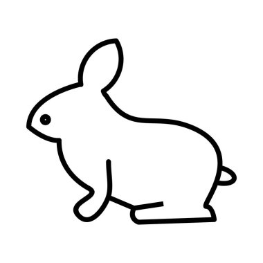 Tavşan Vektör Satırı Simge Tasarımı