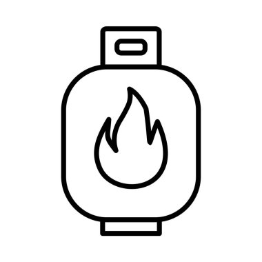 Gaz Silindiri Vektör Satırı Simge Tasarımı