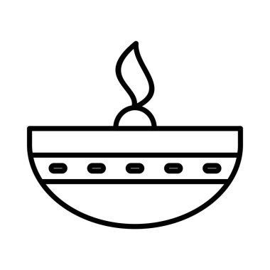 Yağ Lambası Vektör Satırı Simge Tasarımı