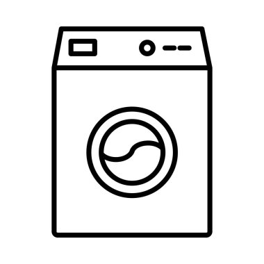 Çamaşır Makinesi Vektör Satırı Simge Tasarımı