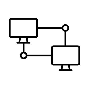 Yerel Ağ Vektör Satırı Simge Tasarımı