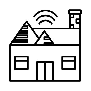 Akıllı Ev Vektör Satır Simgesi Tasarımı