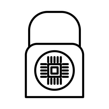 Asma kilit Vektör Satır Simgesi Tasarımı