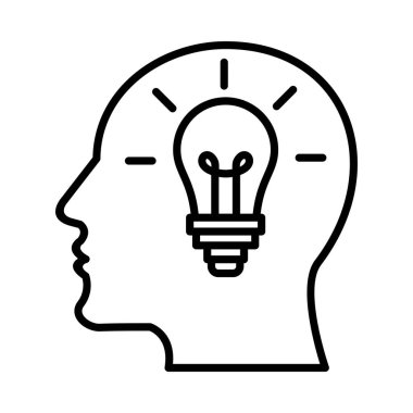 Fikir Vektör Satırı Simgesi Tasarımı