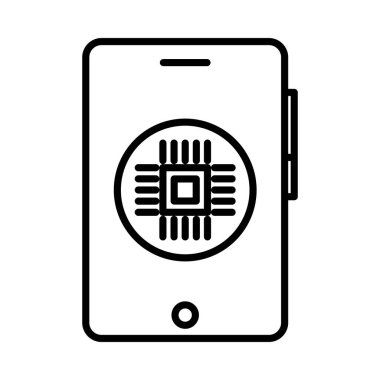 Akıllı Telefon Vektör Satır Simgesi Tasarımı