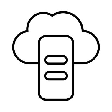 Bulut Sunucusu Vektör Satır Simgesi Tasarımı