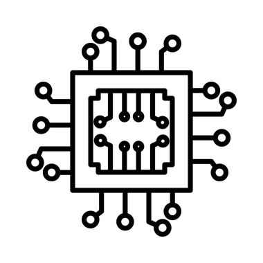 Çip Vektör Satır Simgesi Tasarımı