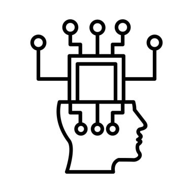 Makine Öğrenme Vektör Satırı Simgesi Tasarımı