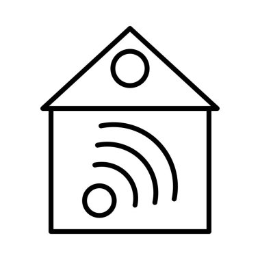 Akıllı Ev Vektör Satır Simgesi Tasarımı