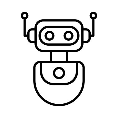 Chatbot Vektör Satır Simgesi Tasarımı