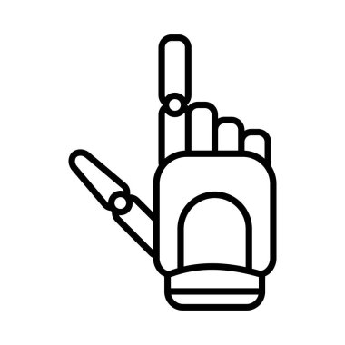 Robotik el Vektör Satır Simgesi Tasarımı