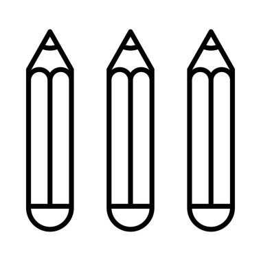 Renkli Kalem Vektör Satırı Simgesi Tasarımı