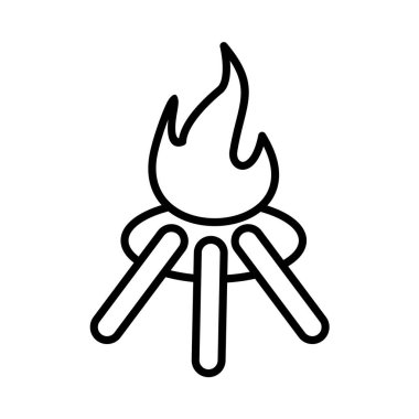 Ateş Tahtası Vektör Satırı Simge Tasarımı