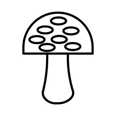 Mantar Vektör Satırı Simge Tasarımı