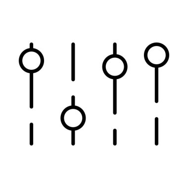 Müzik Ayarları Vektör Satır Simgesi Tasarımı