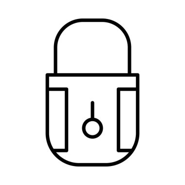 Asma kilit Vektör Satır Simgesi Tasarımı