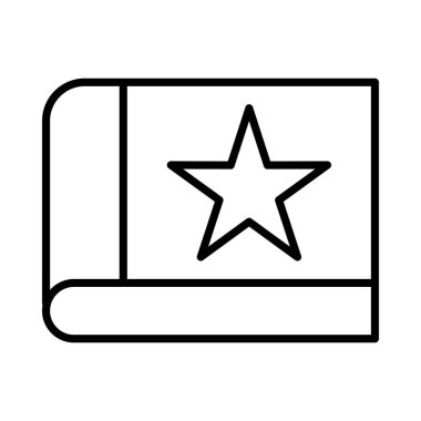 Kitap Vektörü Satır Simgesi Tasarımı