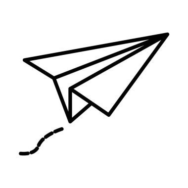 Kağıt Düzlem Vektör Satırı Simge Tasarımı