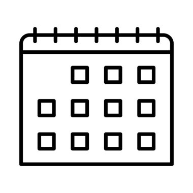 Calender Vektör Satır Simgesi Tasarımı