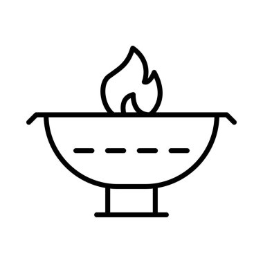 Yağ Lambası Vektör Satırı Simge Tasarımı