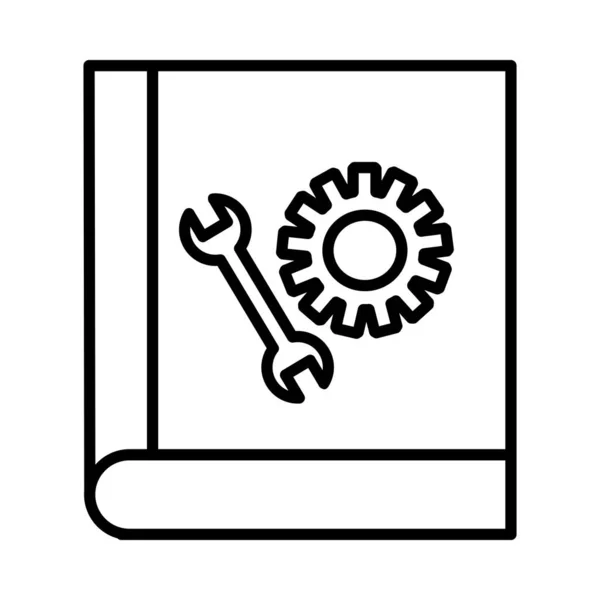 Manual Libro Vector Line Icon Desig — Vector de stock